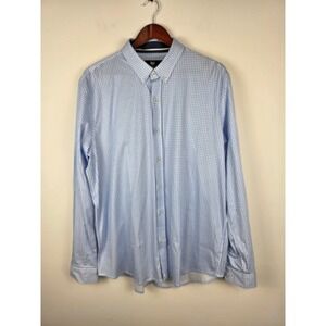 Buttercloth Men's XL Blue Gingham Check Button Down‎ Long Sleeve Shirt